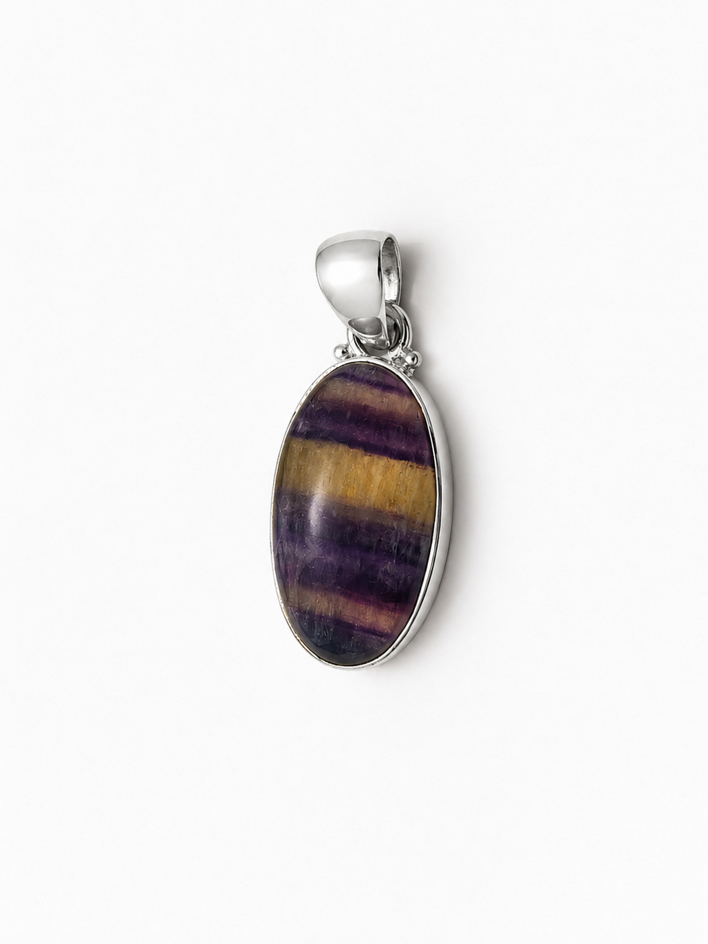 Pendentif Fluorite AA serti d'argent