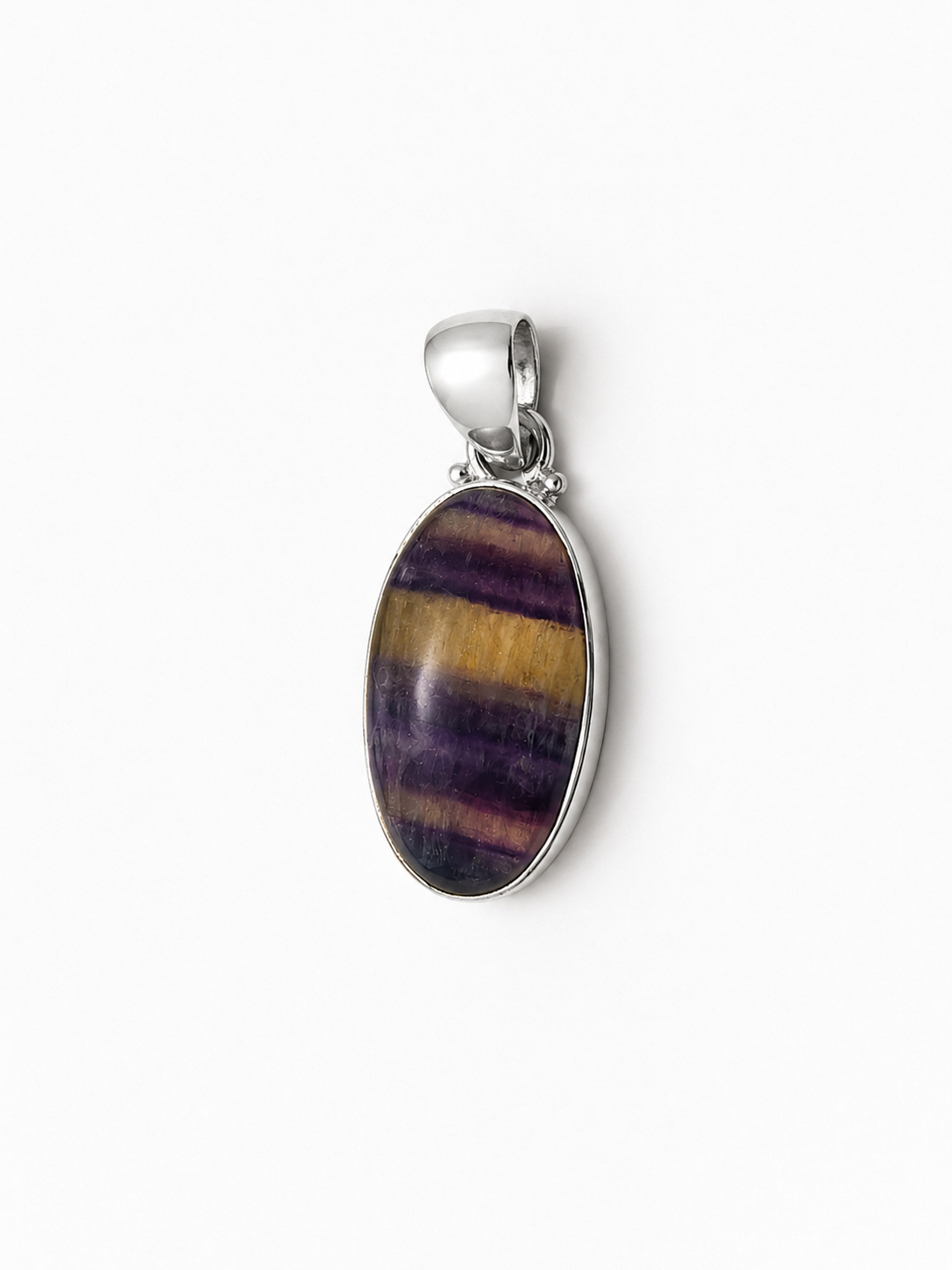 Pendentif Fluorite AA serti d'argent