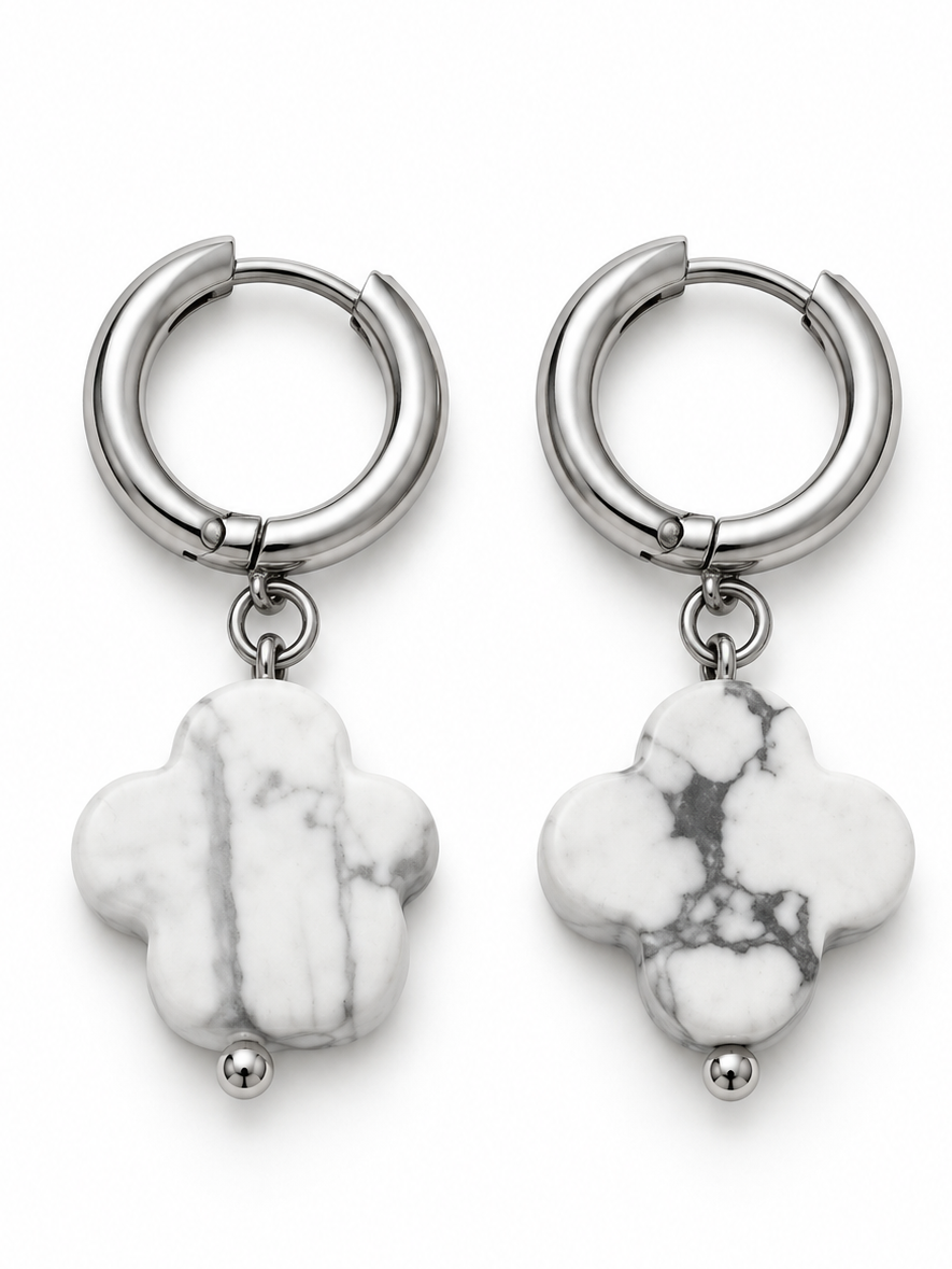 Boucle d'oreille Howlite