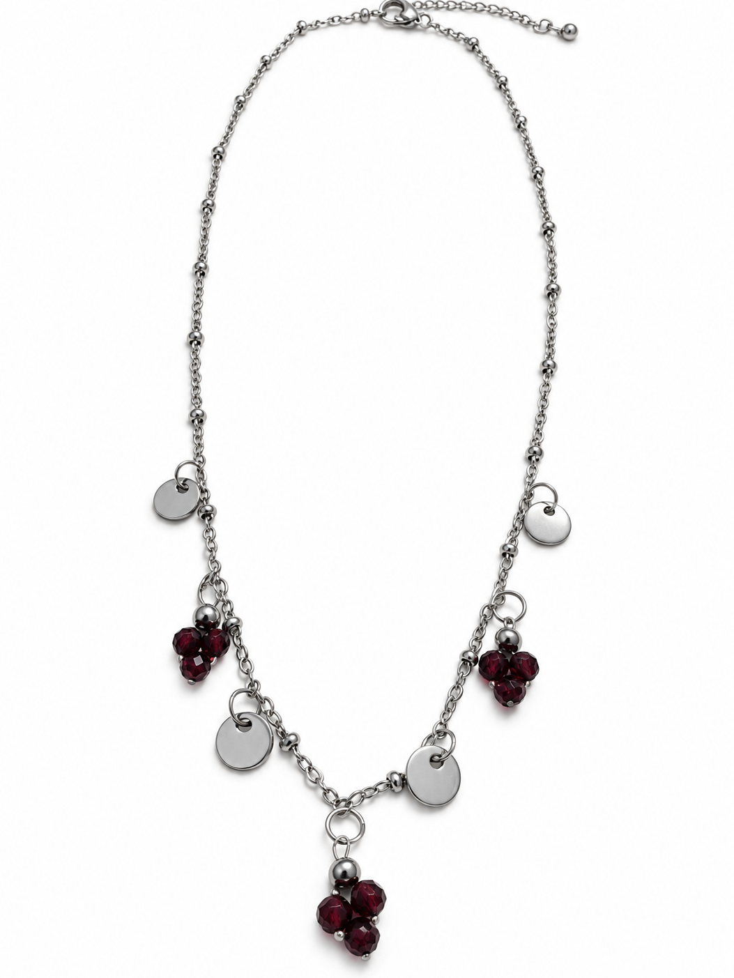 Collier argent Grenat rhodolite AA