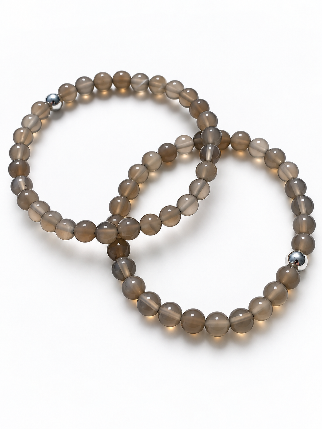 Bracelet Agate grise AA 6mm