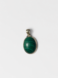 Pendentif Malachite AA serti d'argent