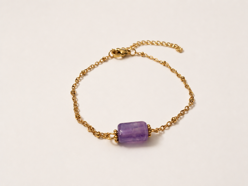 Bracelet doré Améthyste