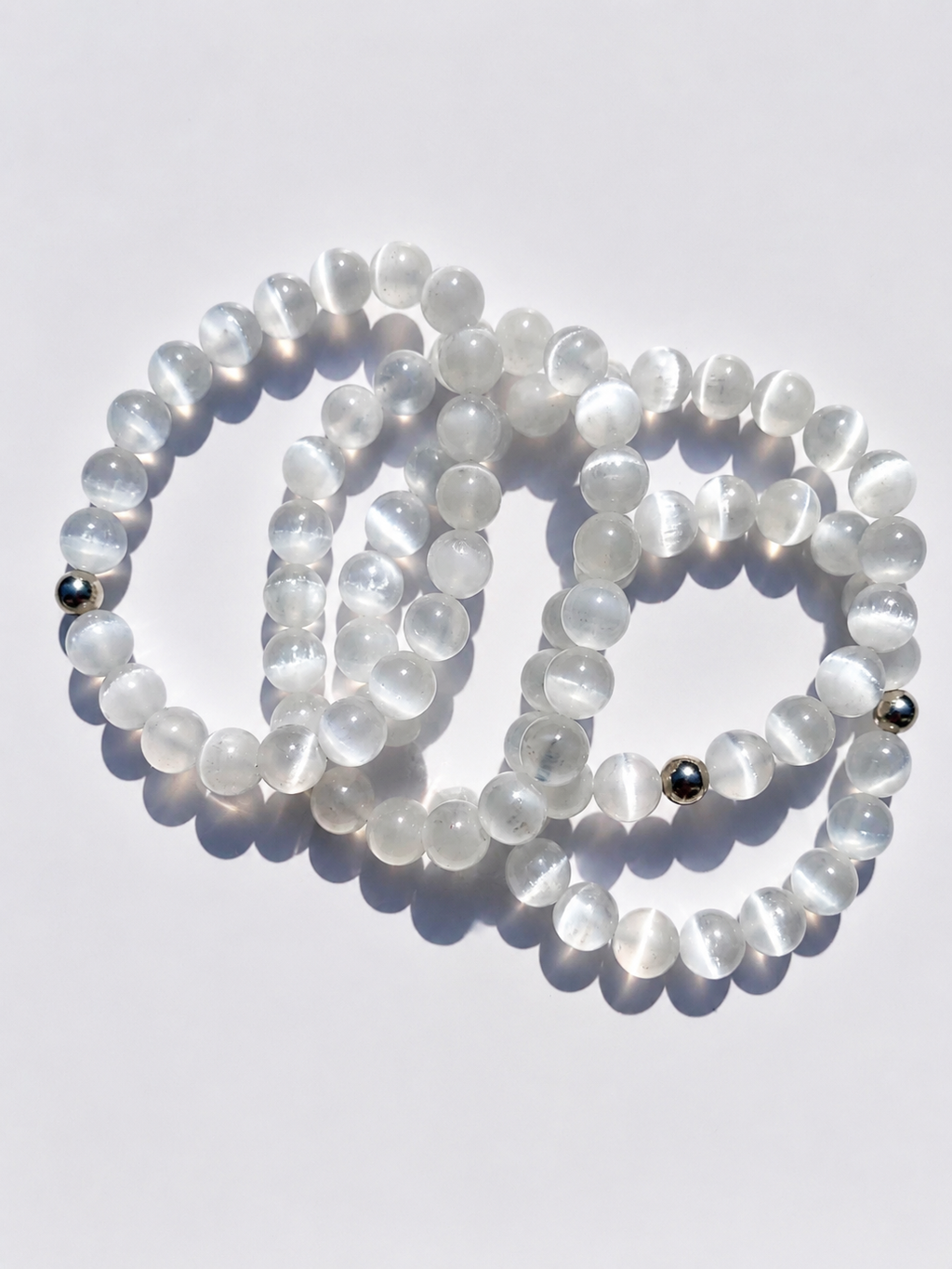 Bracelet sélénite AA 8mm