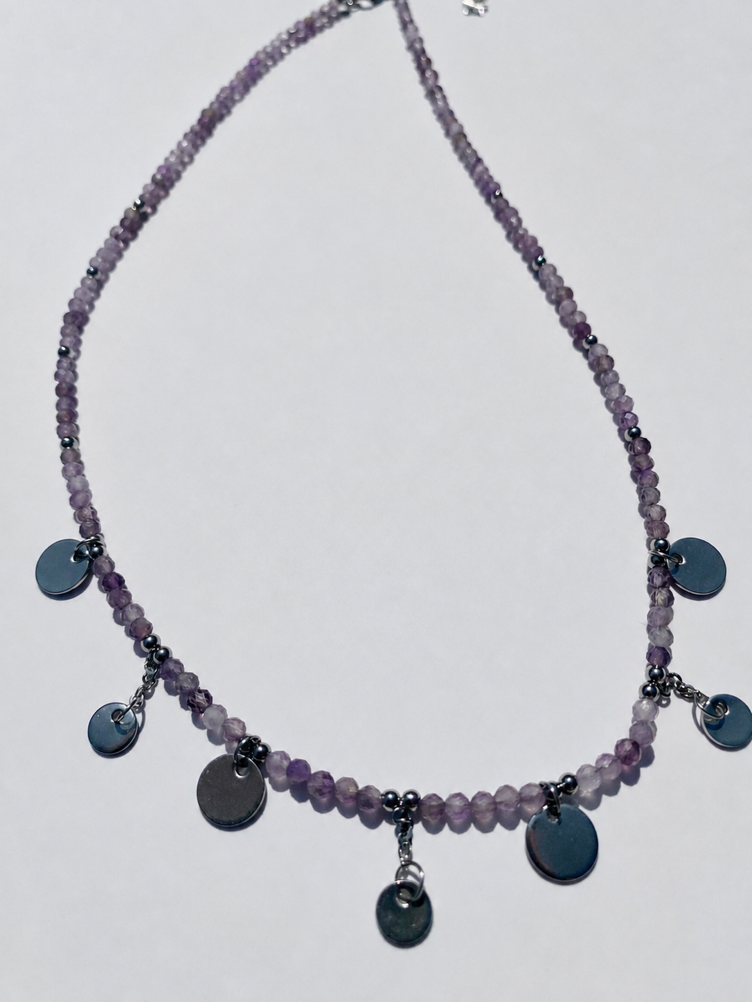 Collier Argent et Améthyste