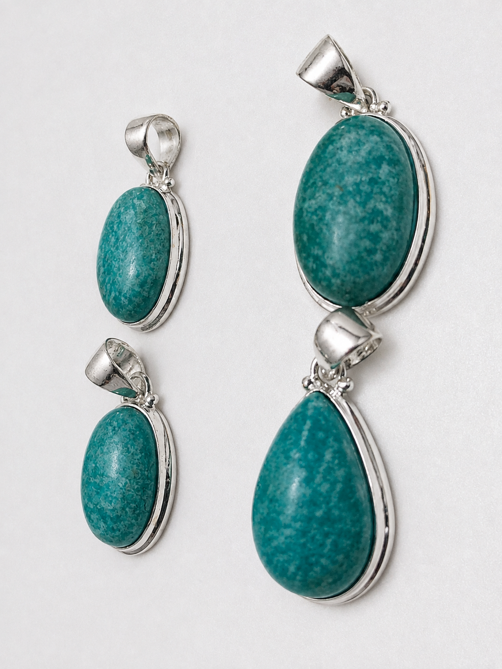 Pendentif Amazonite AA serti d'argent