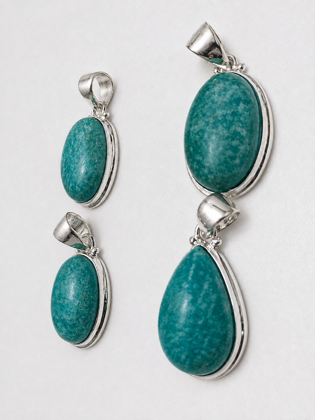 Pendentif Amazonite AA serti d'argent