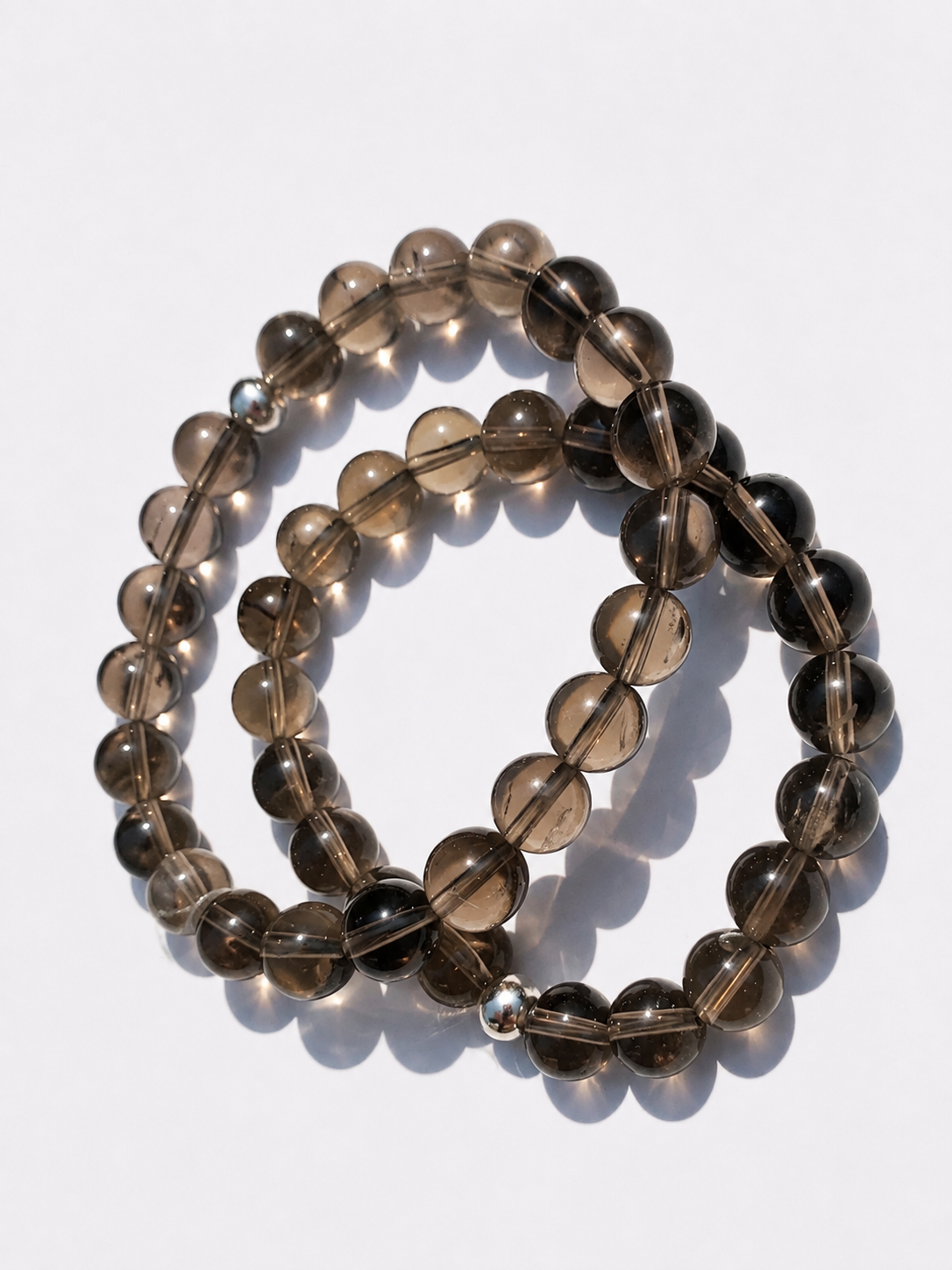 Bracelet quartz fumé AA 8mm