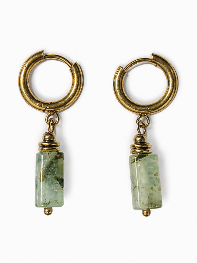 Boucles d'oreilles Préhnite