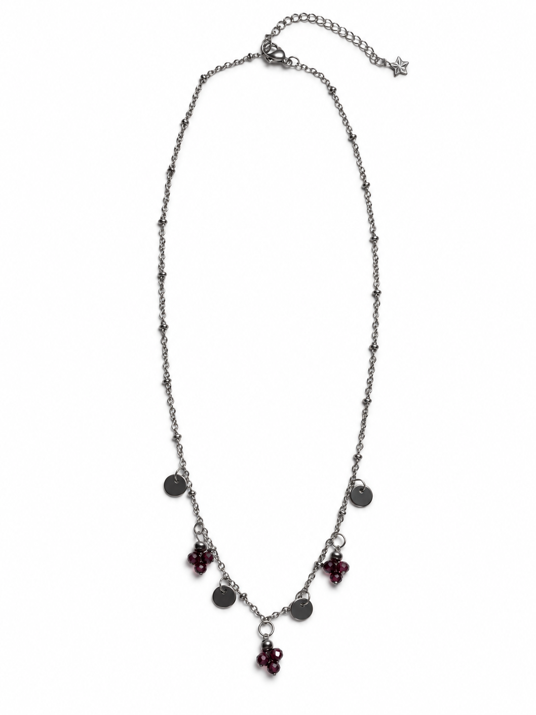 Collier argent Grenat rhodolite AA