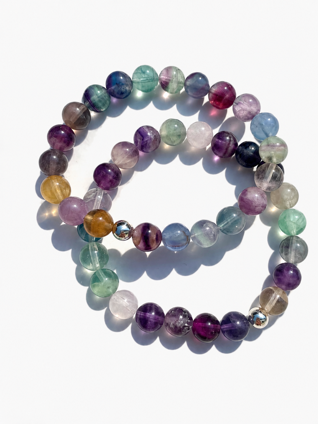 Bracelet fluorite multicolore AA 8mm