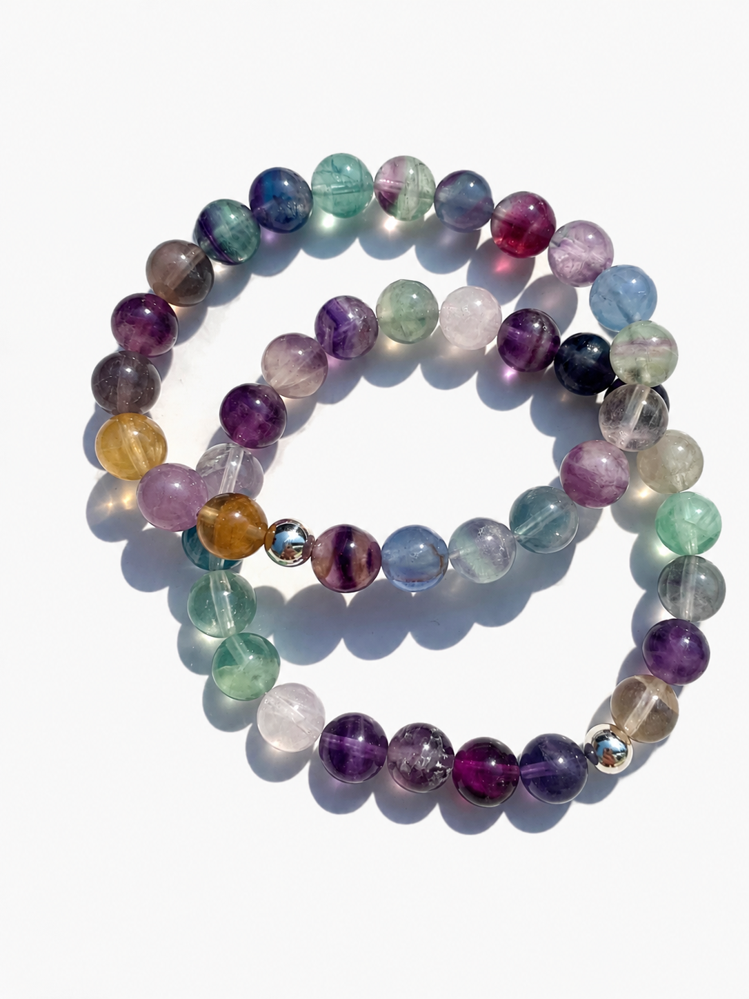 Bracelet fluorite multicolore AA 8mm
