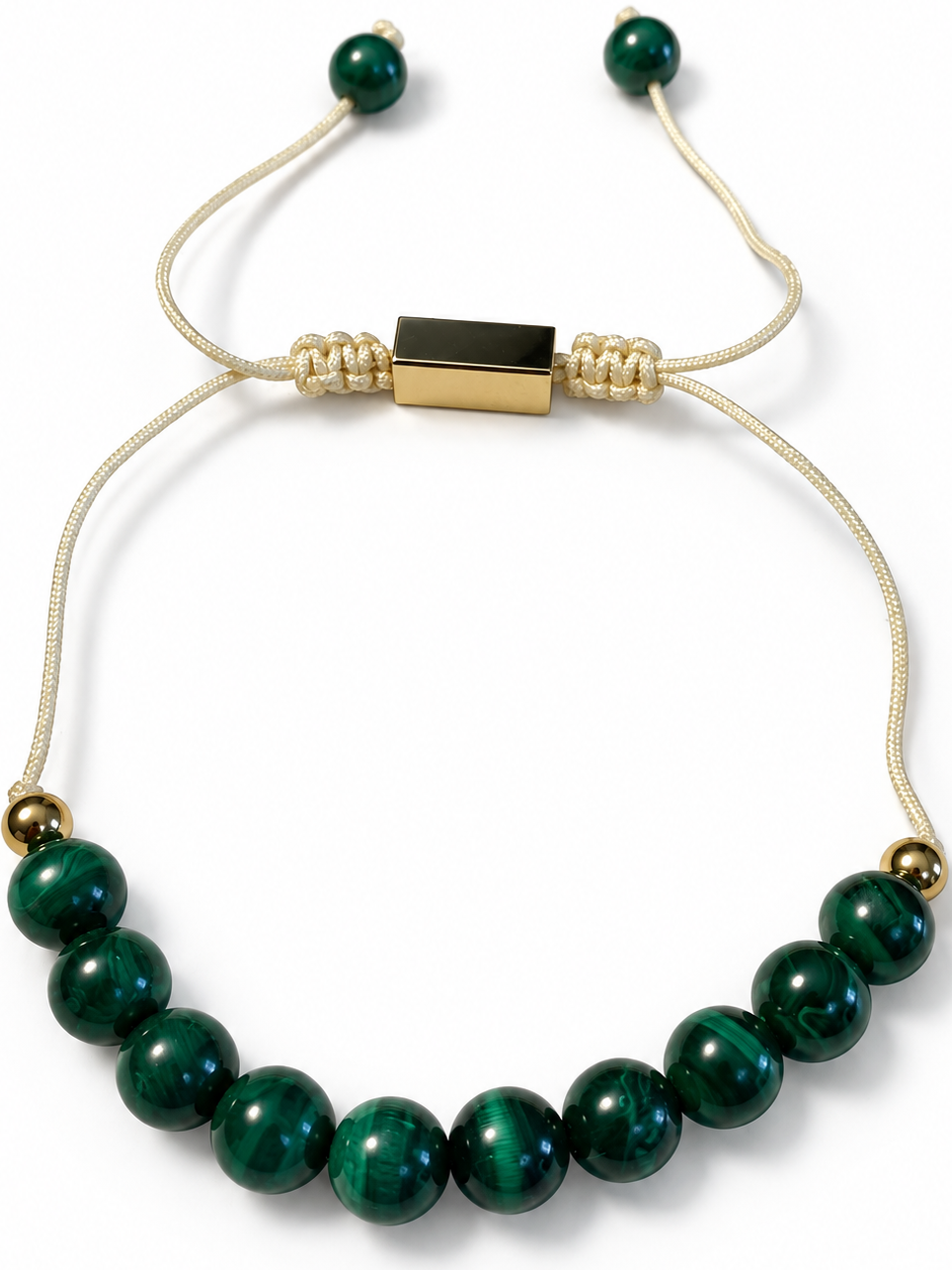 Bracelet doré Malachite réglable