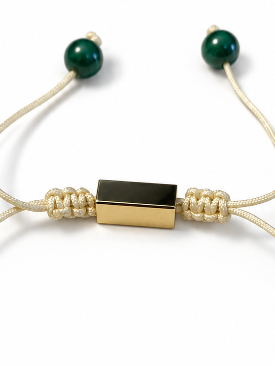 Bracelet doré Malachite réglable