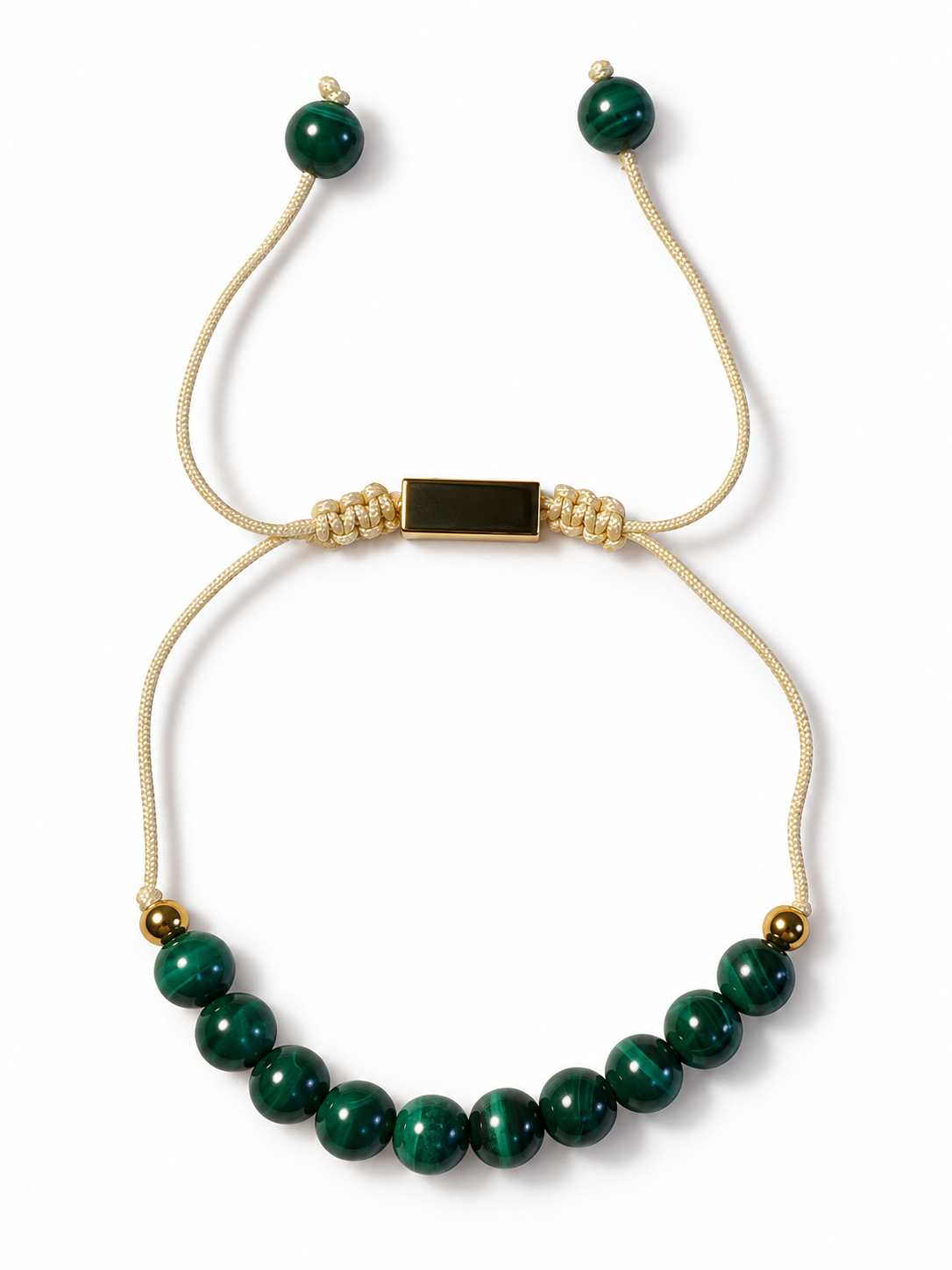 Bracelet doré Malachite réglable