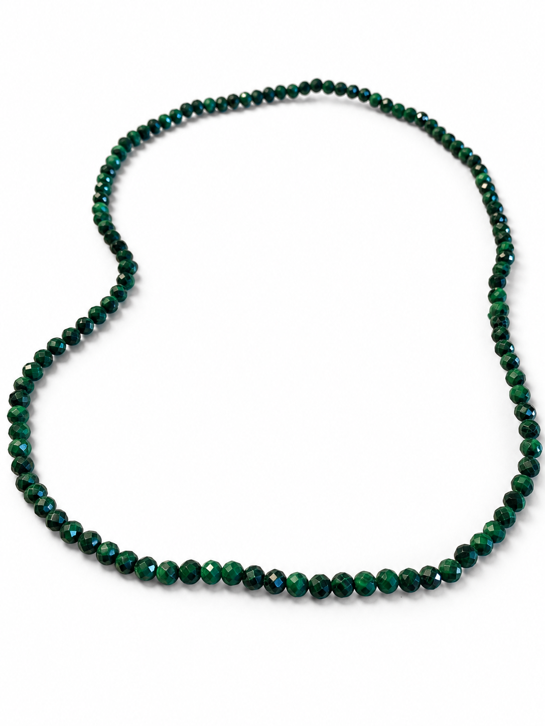 Collier facettés élastique Malachite