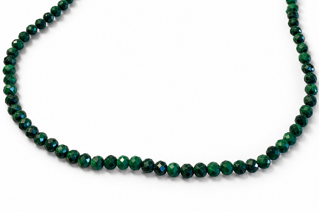 Collier facettés élastique Malachite
