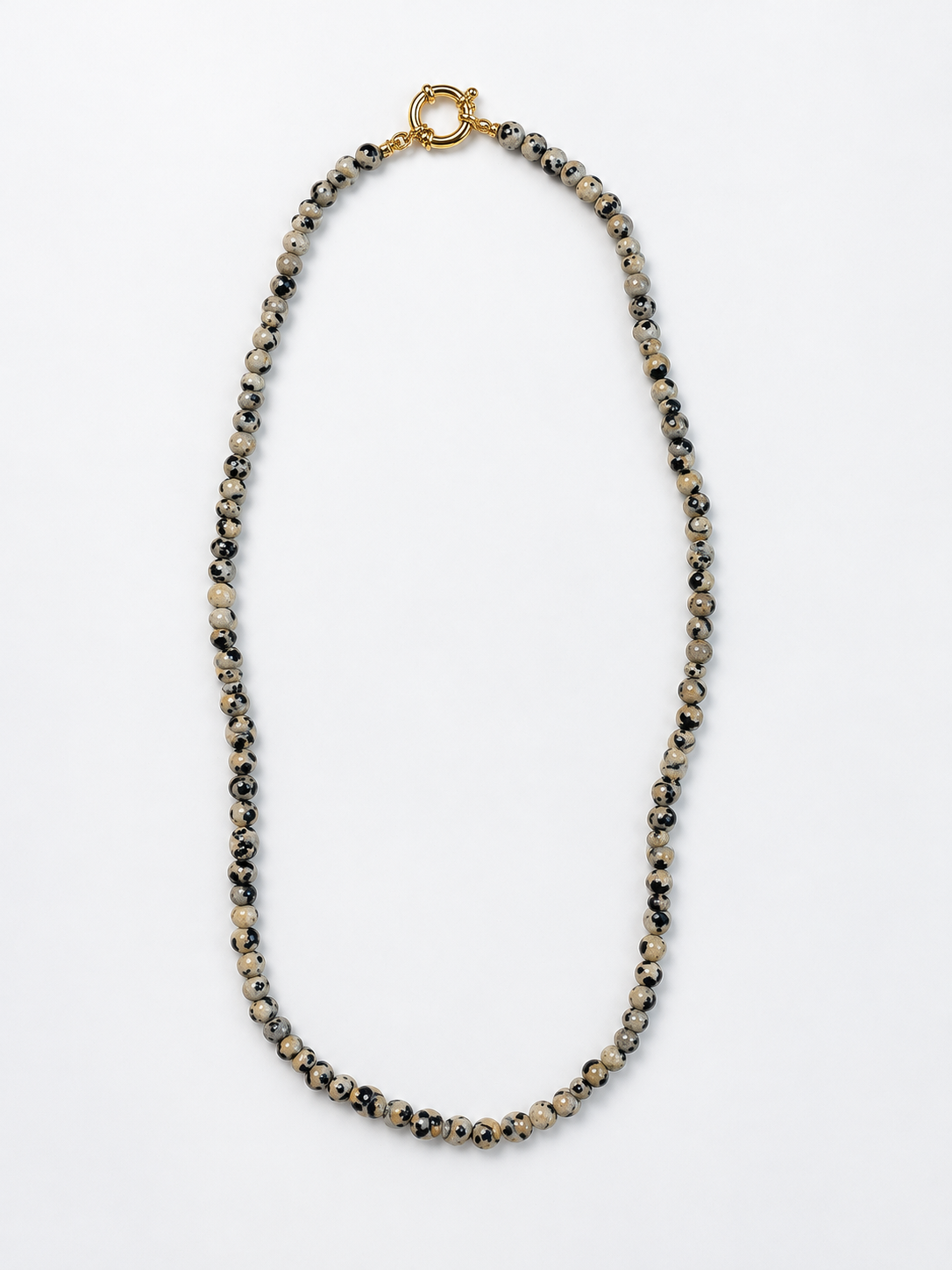Collier doré Jaspe Dalmatien