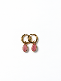 Boucles d'oreilles créoles Rhodonite