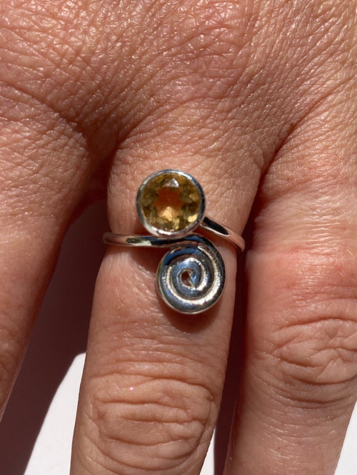 Bague argent 925 citrine facettée AAA Madagascar