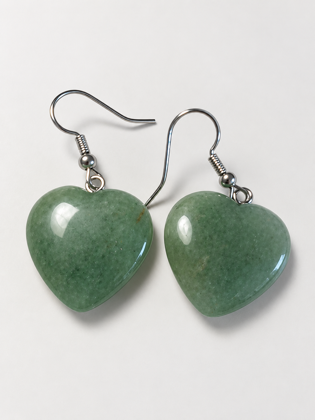 Boucles d'oreilles coeur Aventurine verte A