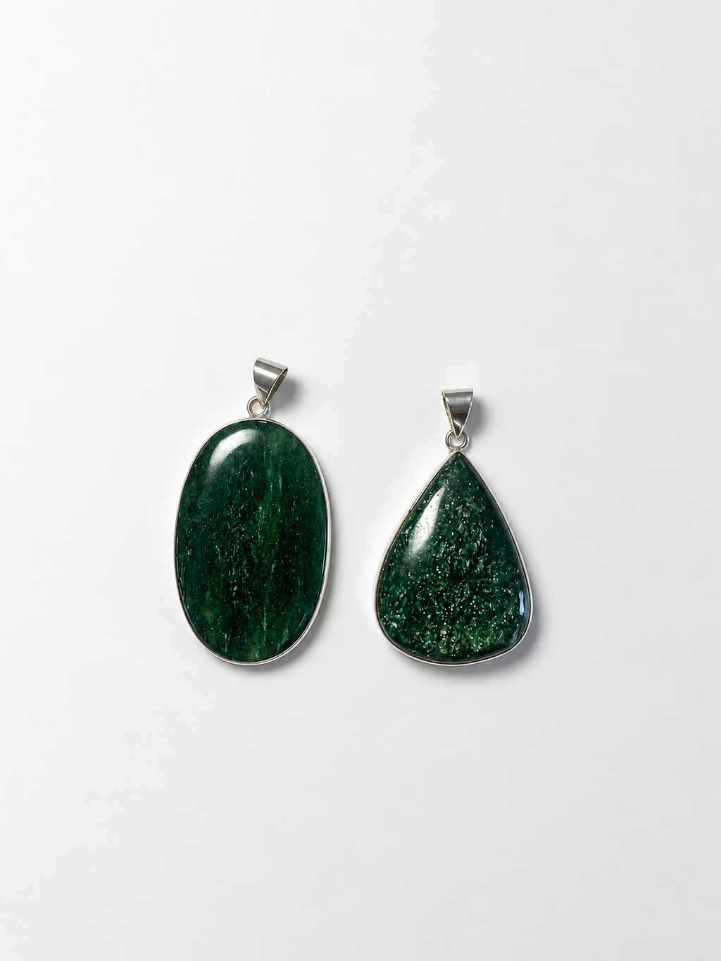 Pendentif Argent 925 aventurine verte