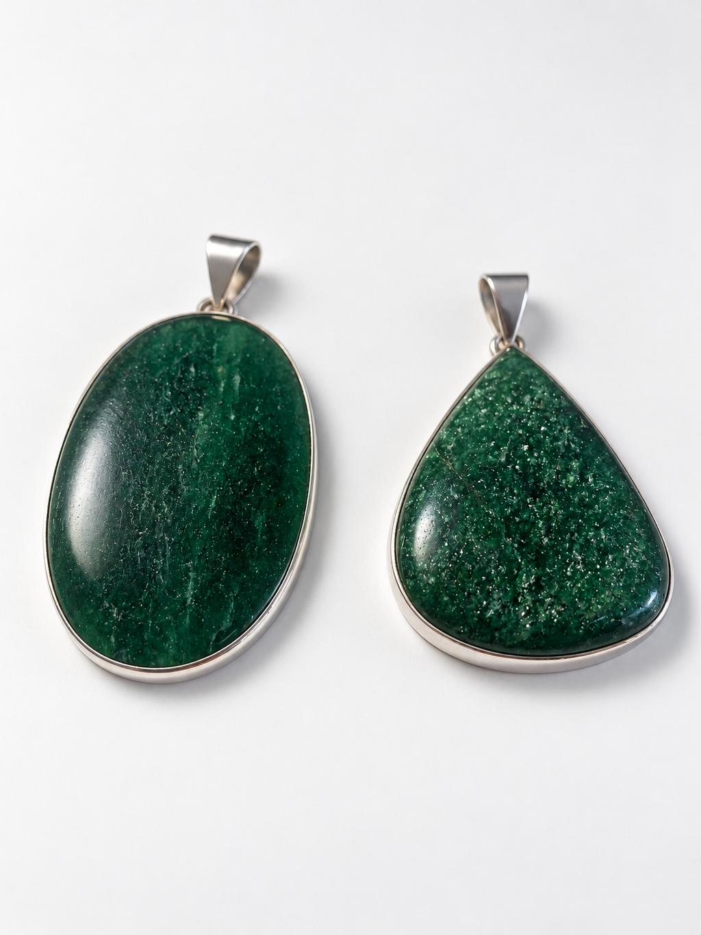 Pendentif Argent 925 aventurine verte