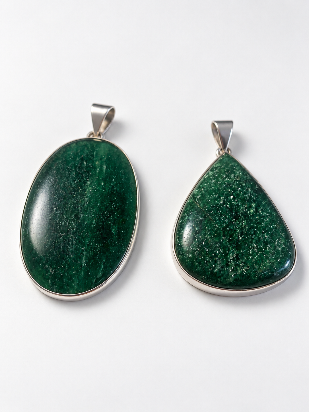 Pendentif Argent 925 aventurine verte
