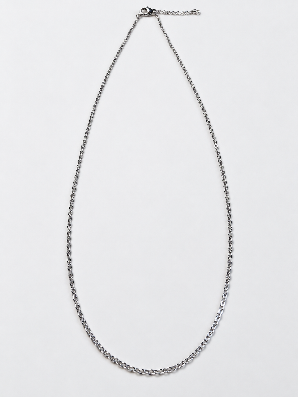 Chaine 45 cm maille forçat argentée modèle 7