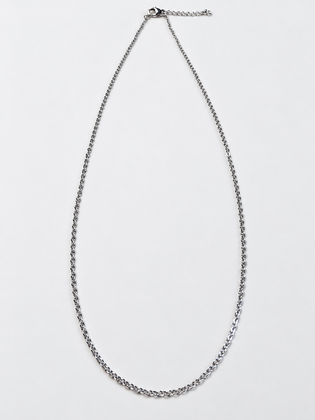 Chaine 45 cm maille forçat argentée modèle 7