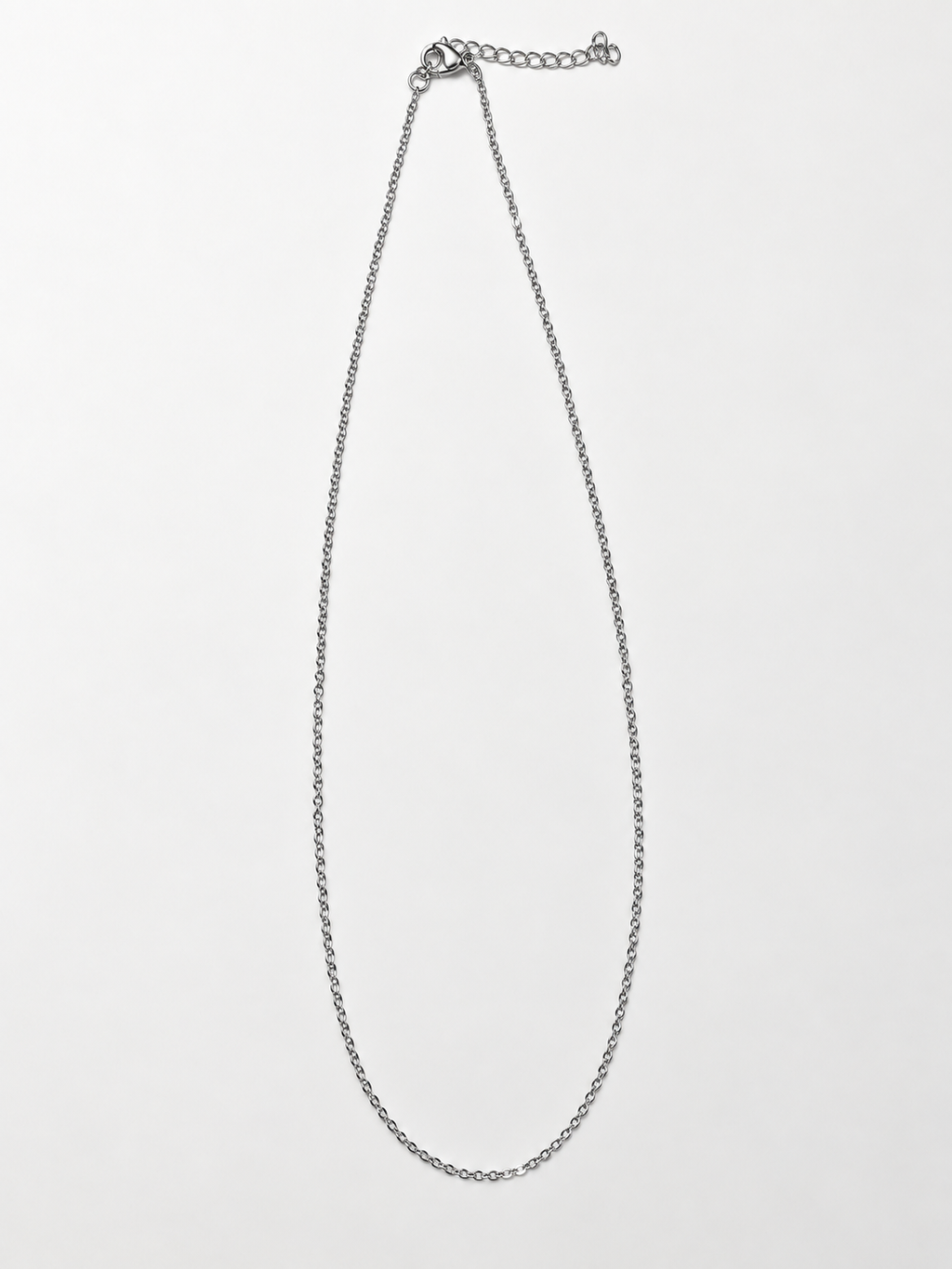 Chaine 45 cm maille forçat argentée modèle 7