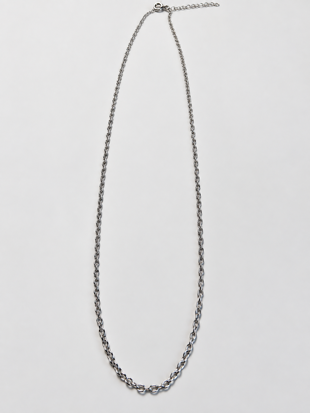 Chaine 50 cm Maille forçat argentée Modèle 9