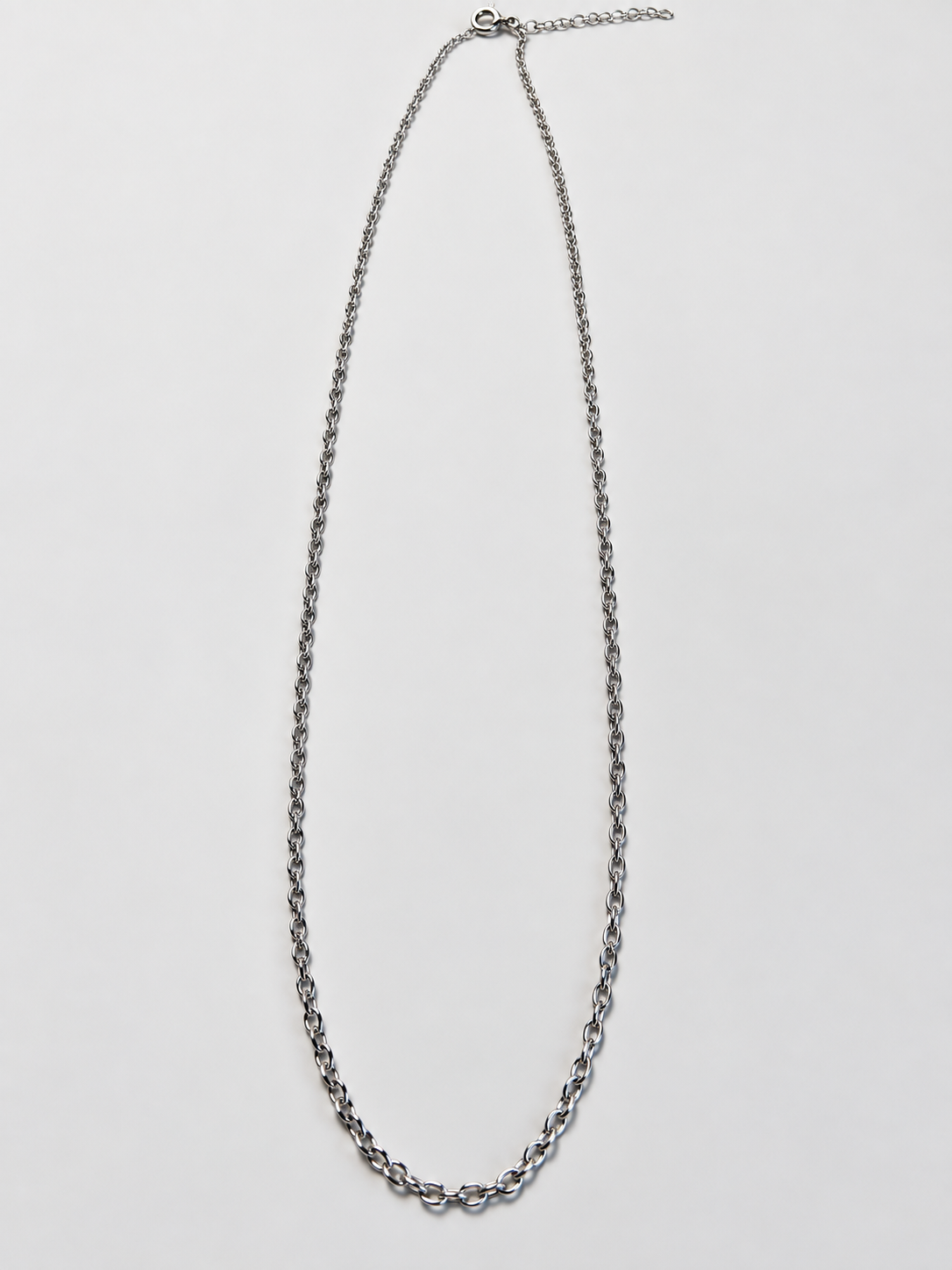 Chaine 50 cm Maille forçat argentée Modèle 9