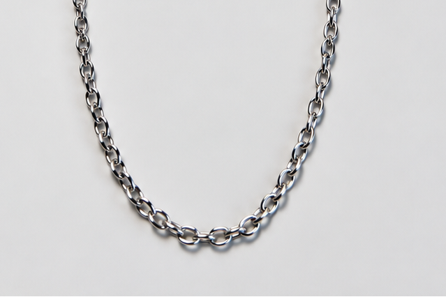 Chaine 50 cm Maille forçat argentée Modèle 9