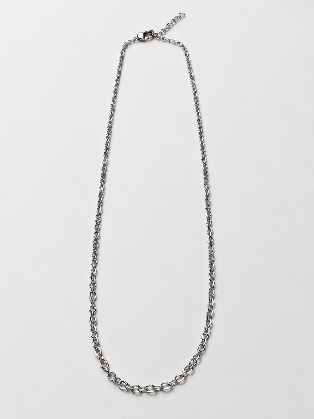 Chaine 40 cm Maille forçat argentée Modèle 10