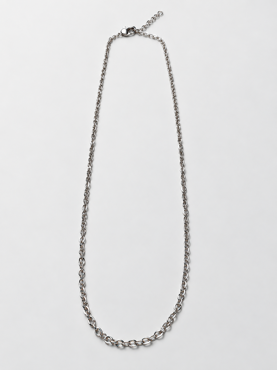 Chaine 40 cm Maille forçat argentée Modèle 10
