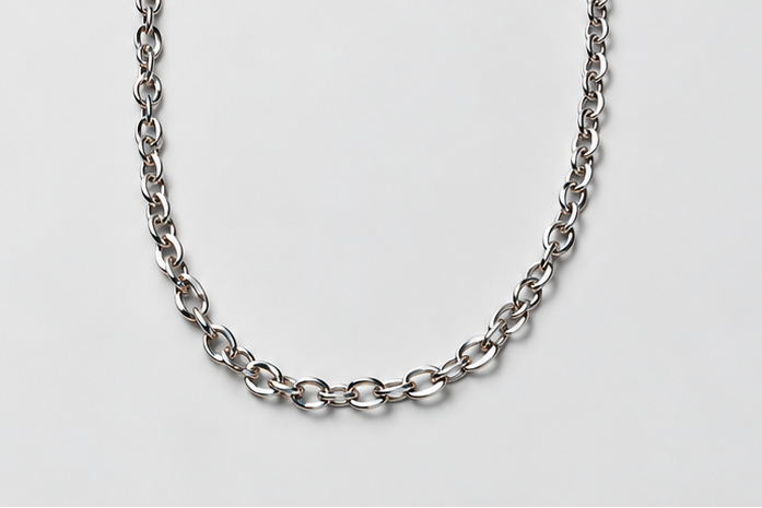 Chaine 40 cm Maille forçat argentée Modèle 10