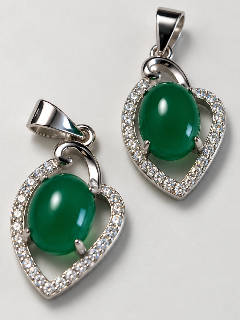 Pendentif argent chrysoprase AA+