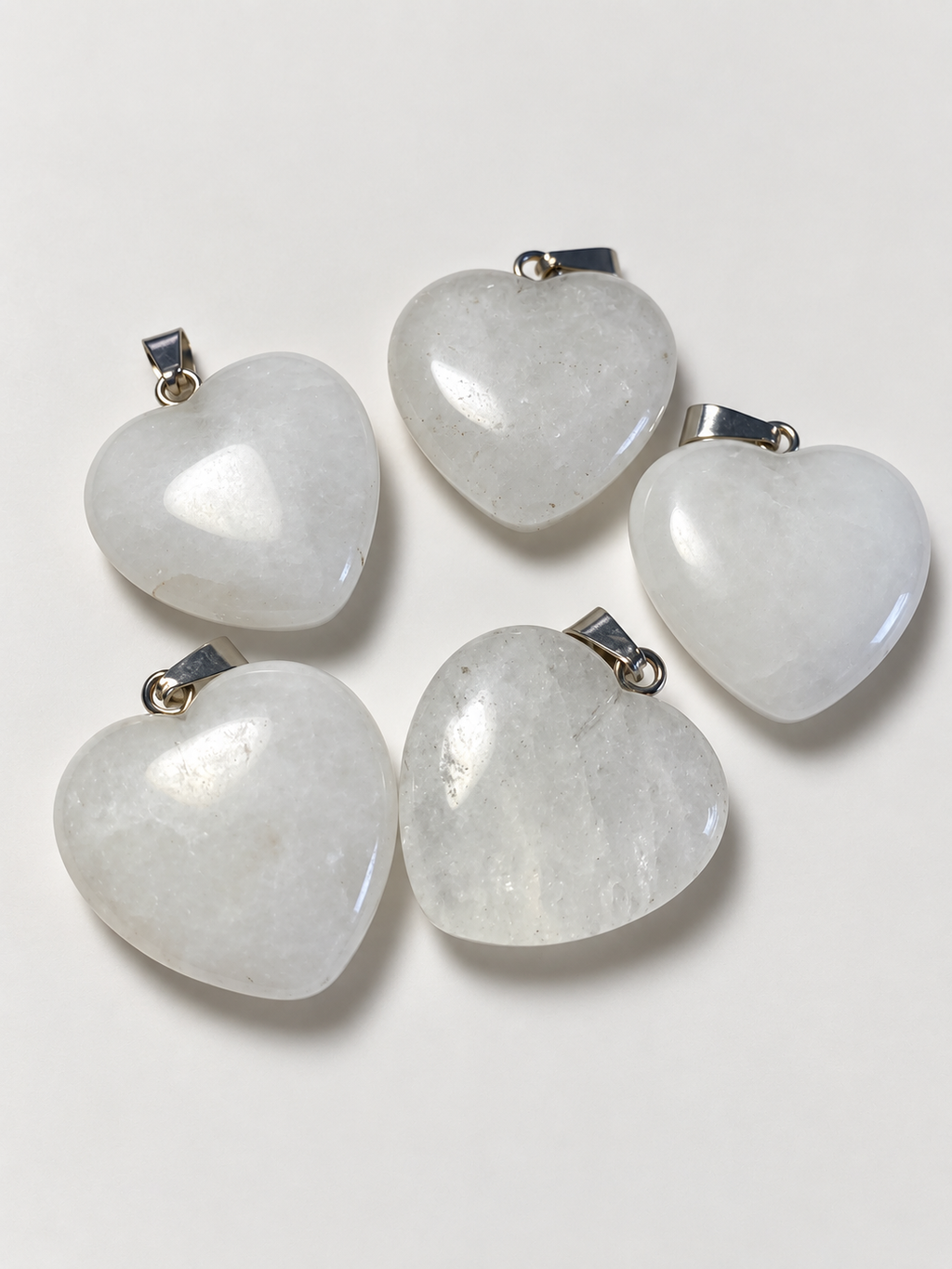 Pendentif coeur cristal de roche A