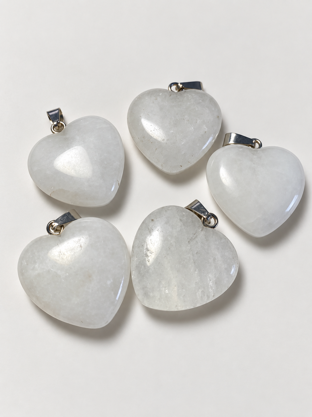 Pendentif coeur cristal de roche A