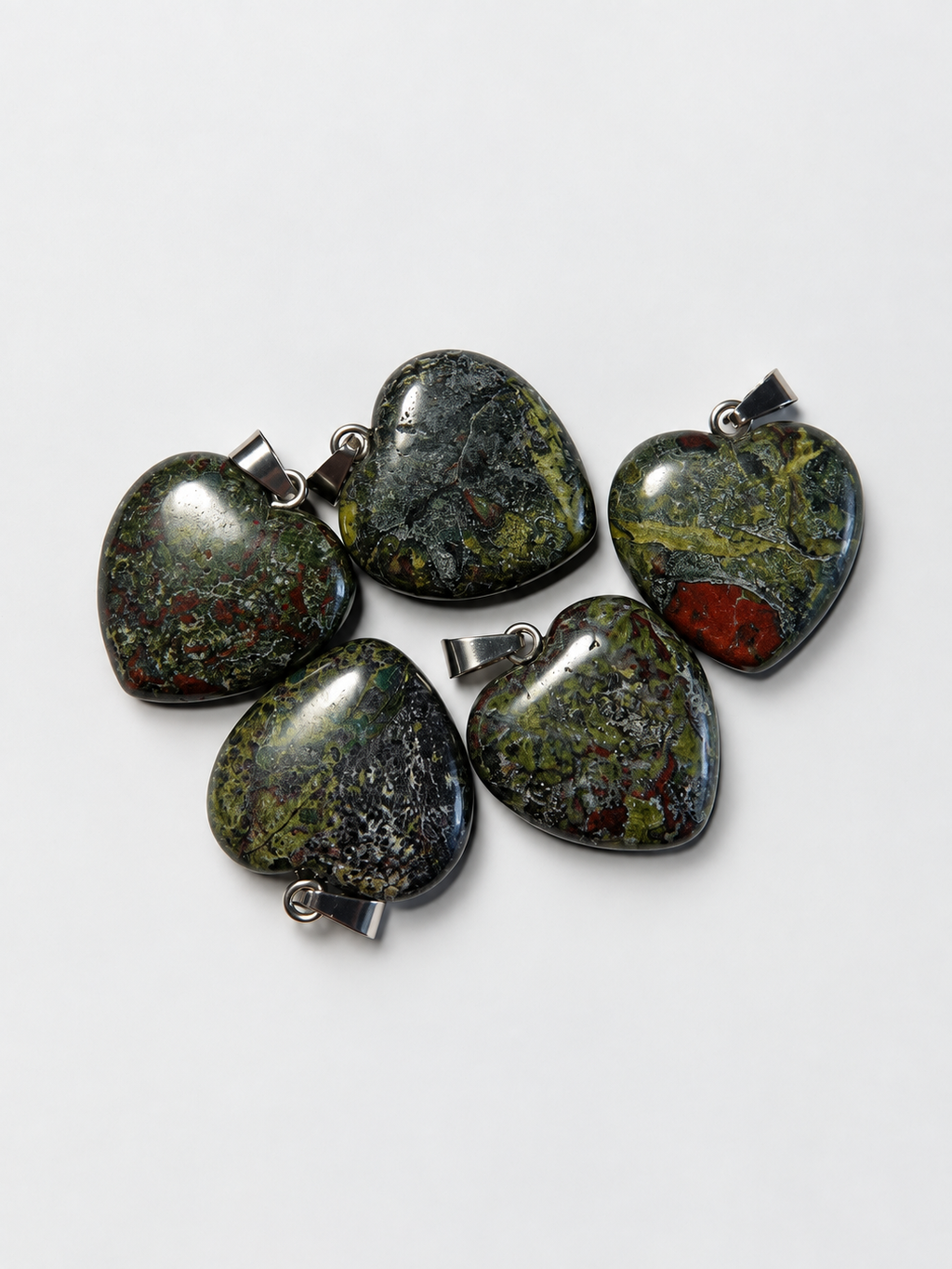 Pendentif coeur jaspe sang de dragon A
