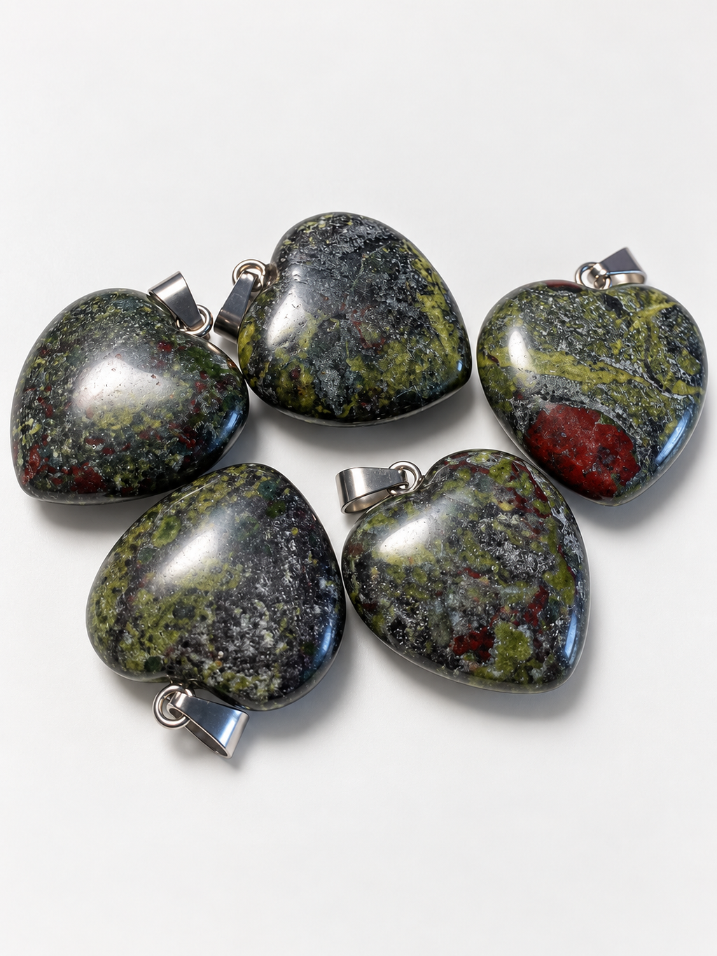 Pendentif coeur jaspe sang de dragon A