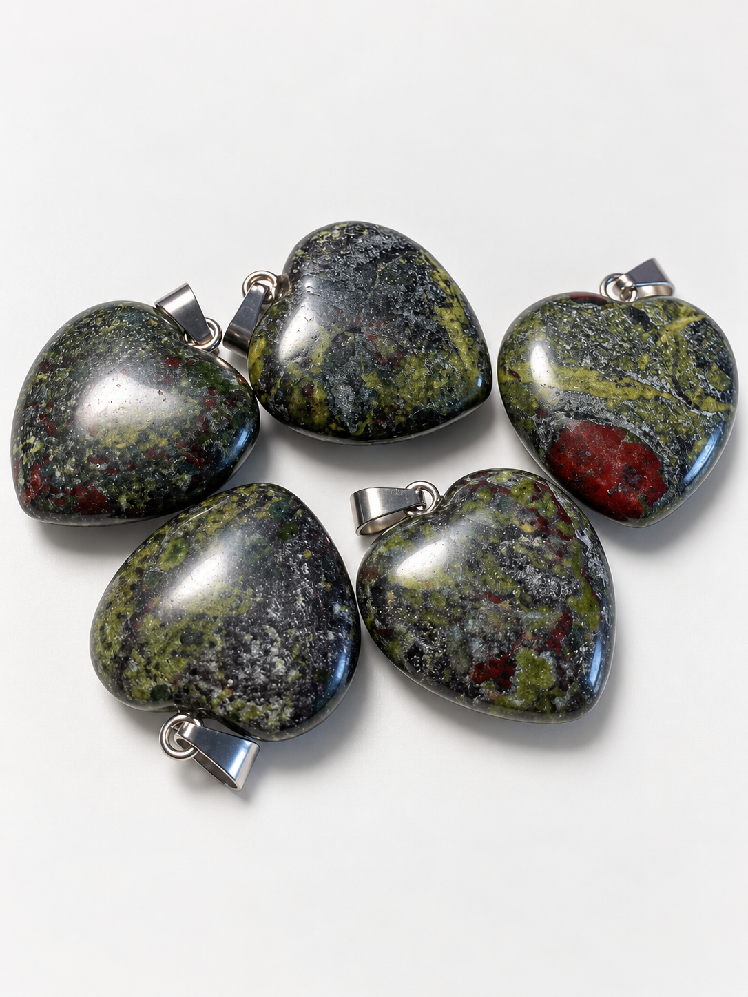 Pendentif coeur jaspe sang de dragon A