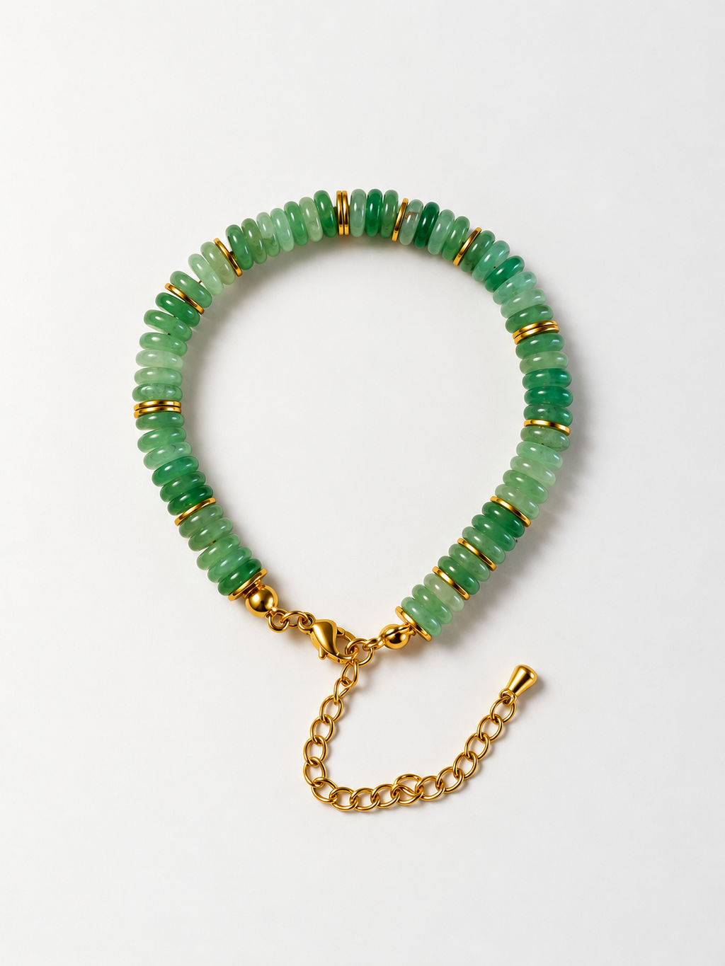 Bracelet  doré aventurine verte A