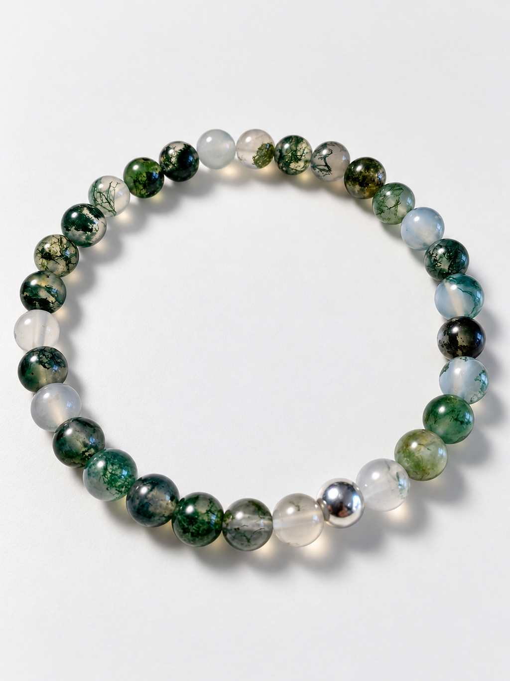 Bracelet Agate mousse AA+ 6mm
