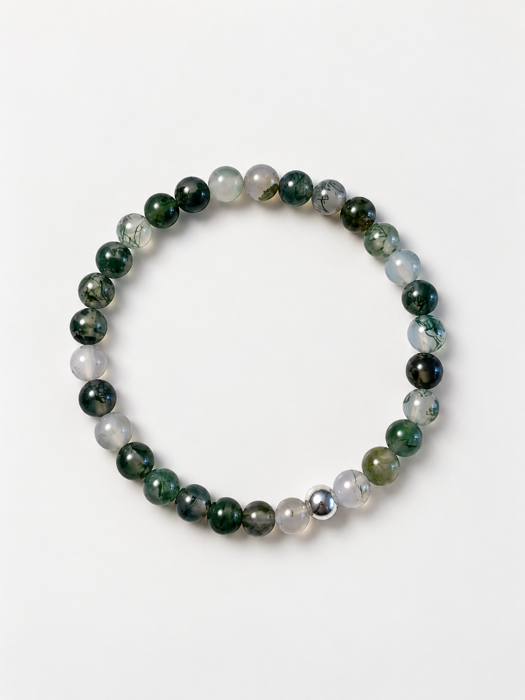 Bracelet Agate mousse AA+ 6mm