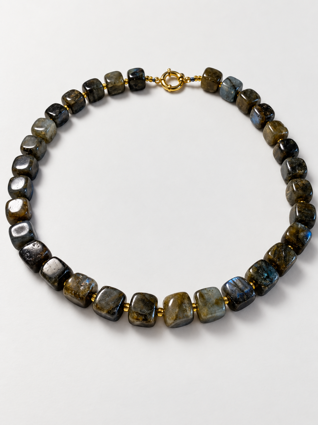 Colliers doré Labradorite 10mm
