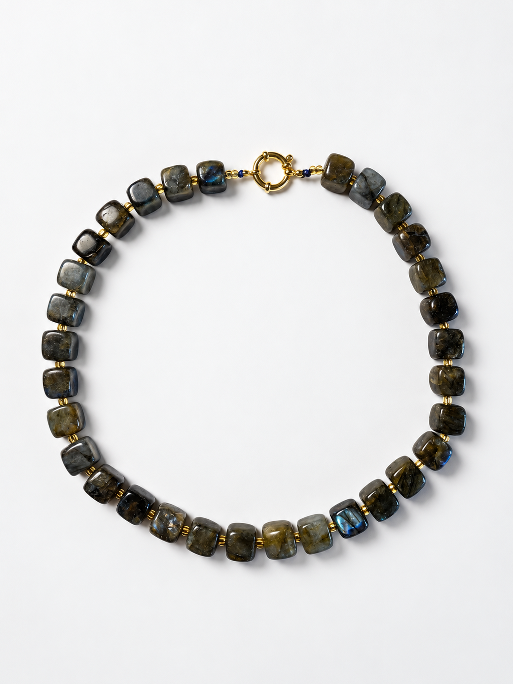Colliers doré Labradorite 10mm