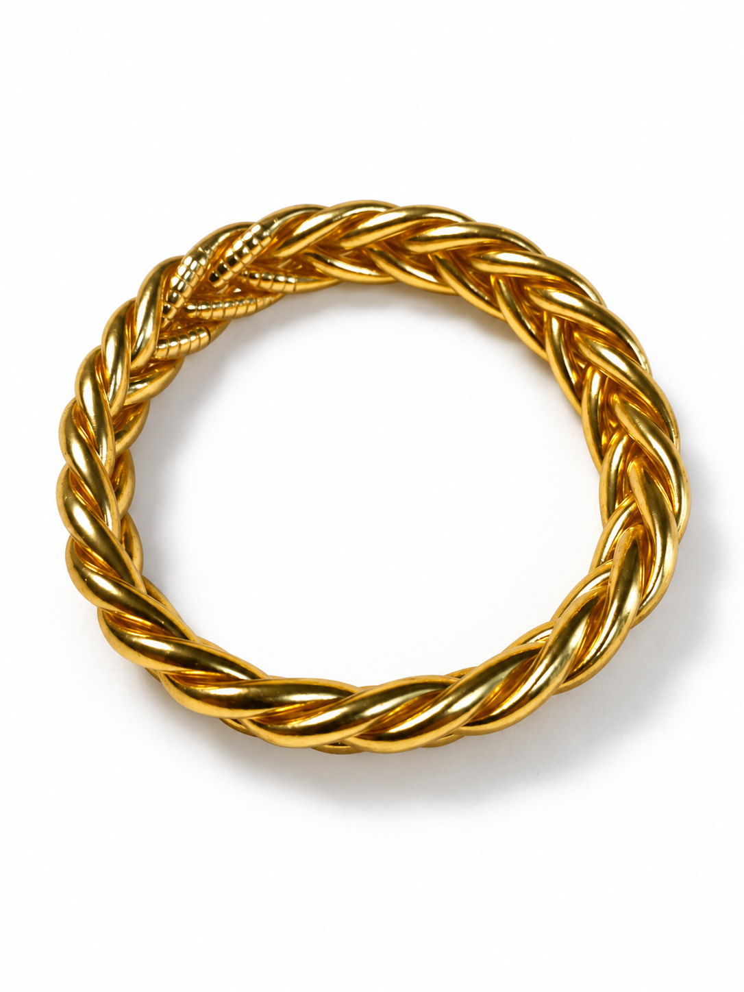 Bracelet Jonc bouddhiste tressé doré