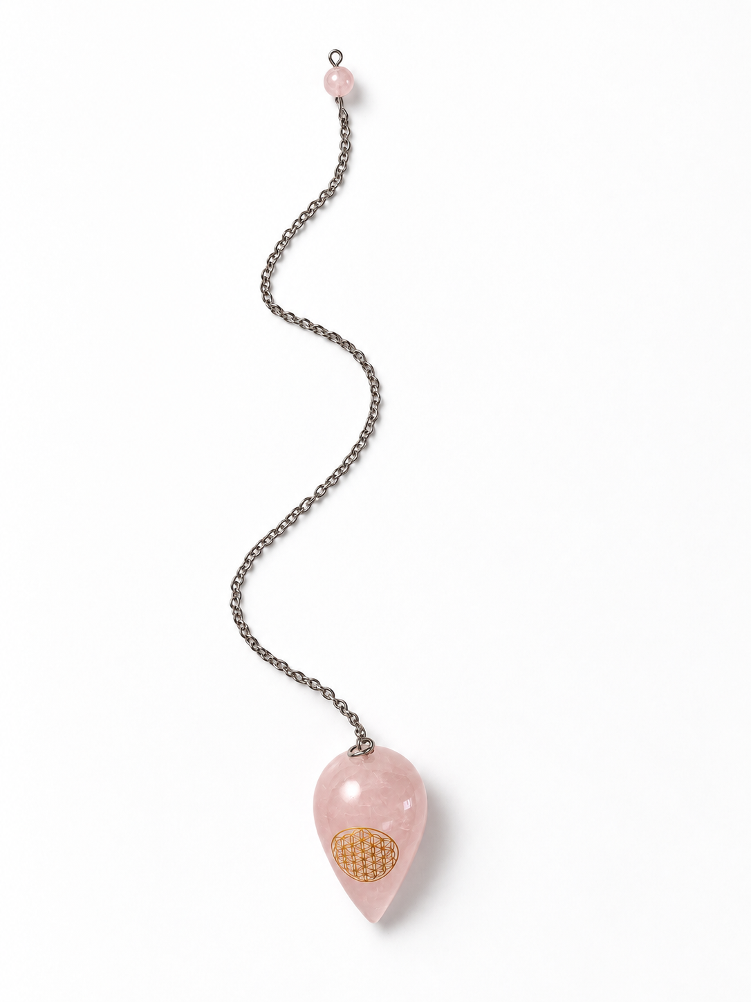 Pendule Quartz rose Fleur de vie